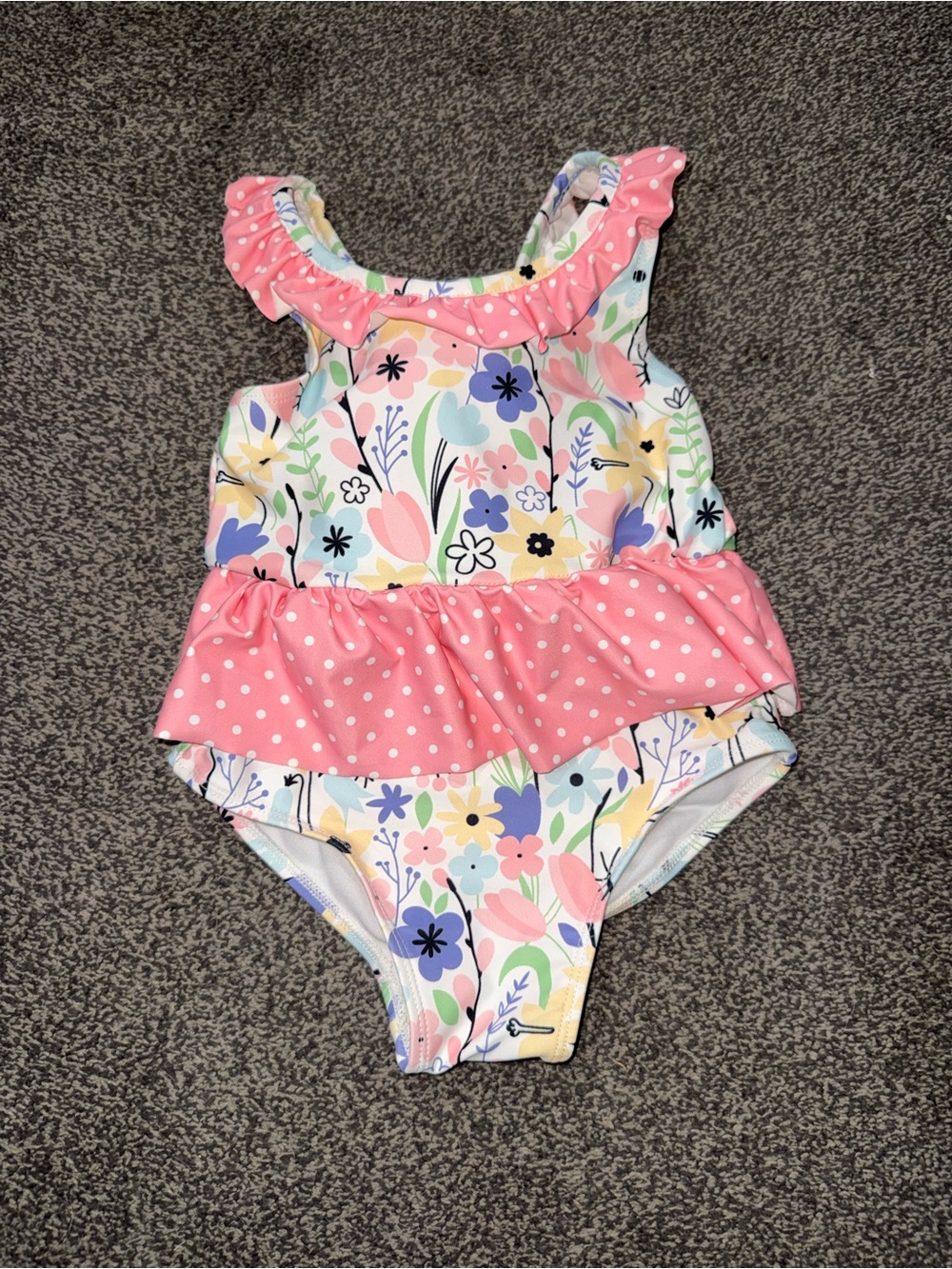 Boutique Floral Ruffle One-Piece Swimsuit Girls Size 4